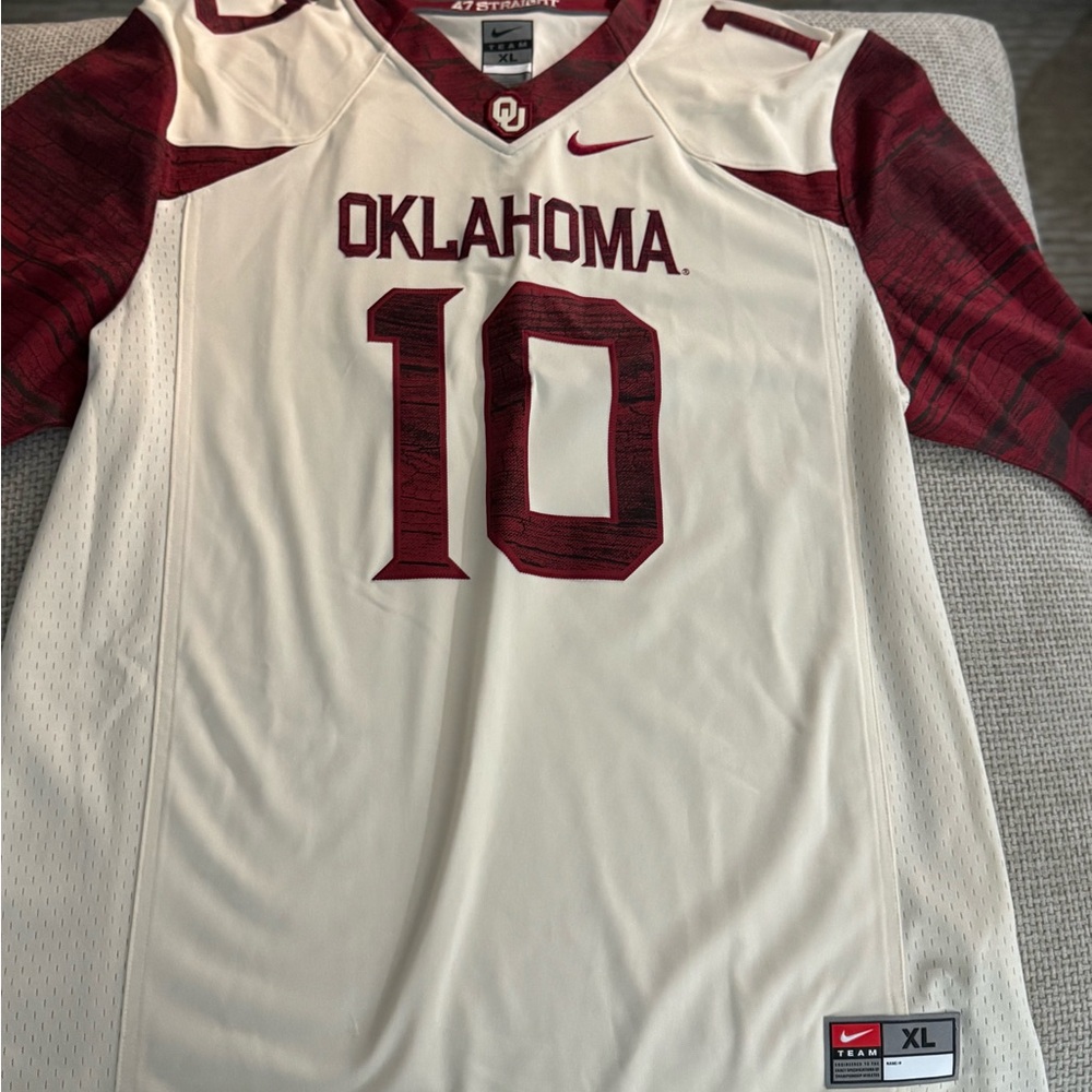 Nike Oklahoma Women's Jersey - Cream and Red